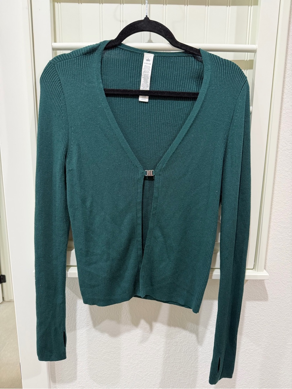 Alo Yoga Salana Knit Cardigan in midnight green